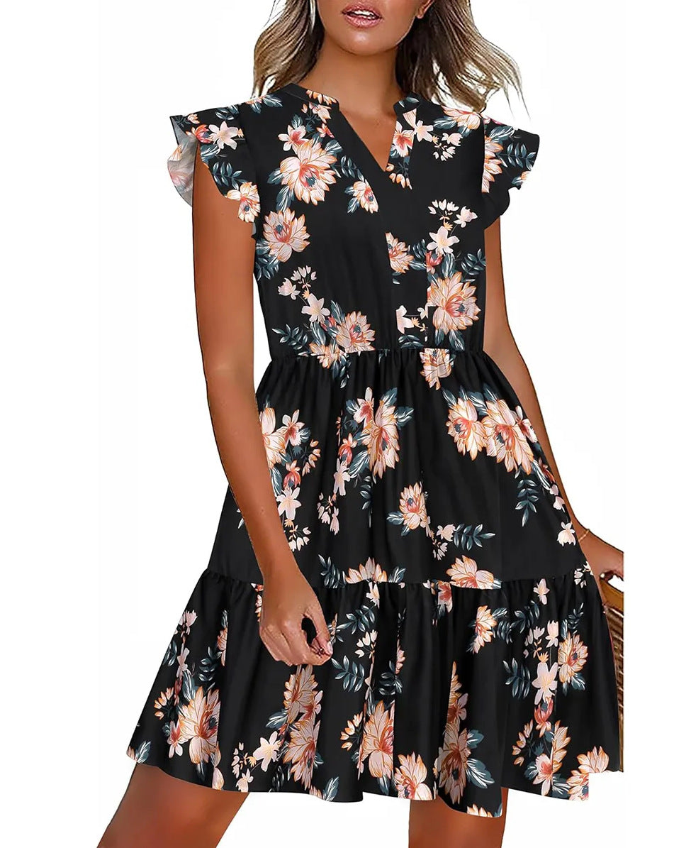 Robe fleurie à volants pour femme berg-feldt