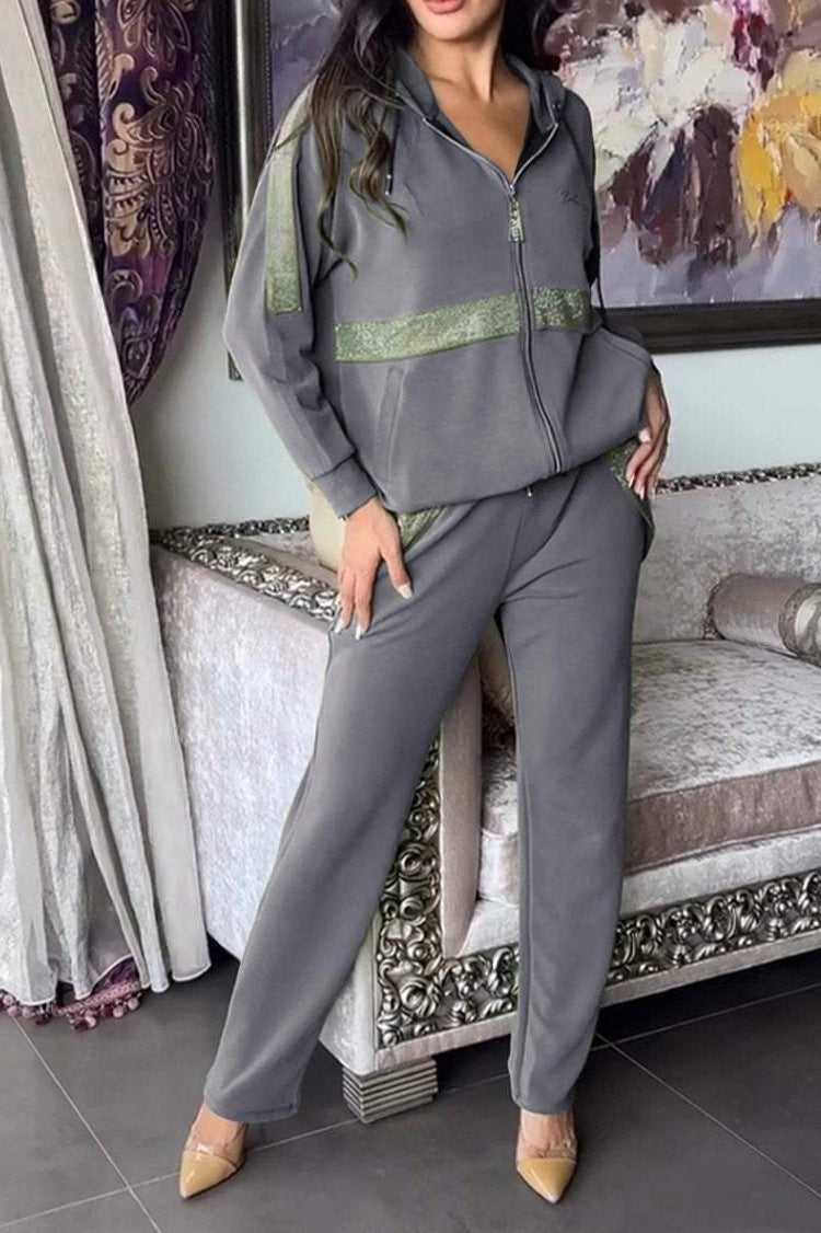 Damen Hoodie zippé élégant coupe ample et détails raffinés Berg-Feldt