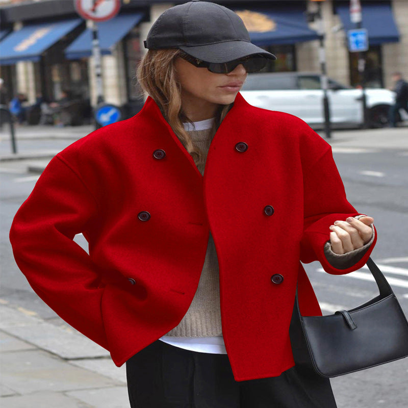 Veste en laine élégante pour femme avec double boutonnage et col montant Berg-Feldt