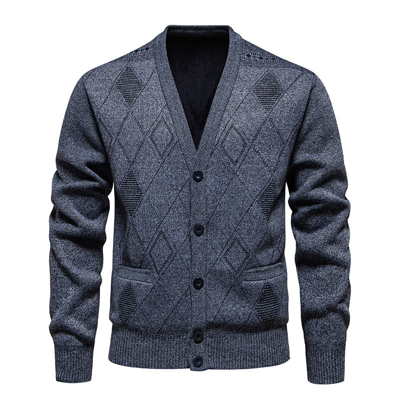 Cardigan homme stylé à col en V et motif texturé Berg-Feldt