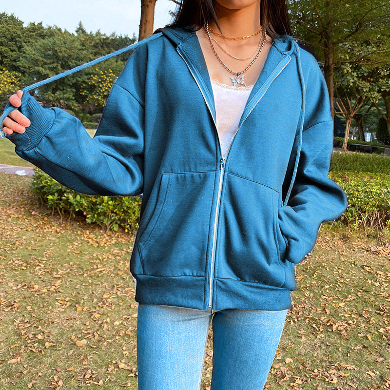 Cardigan décontracté zippé à capuche pour femme berg-feldt