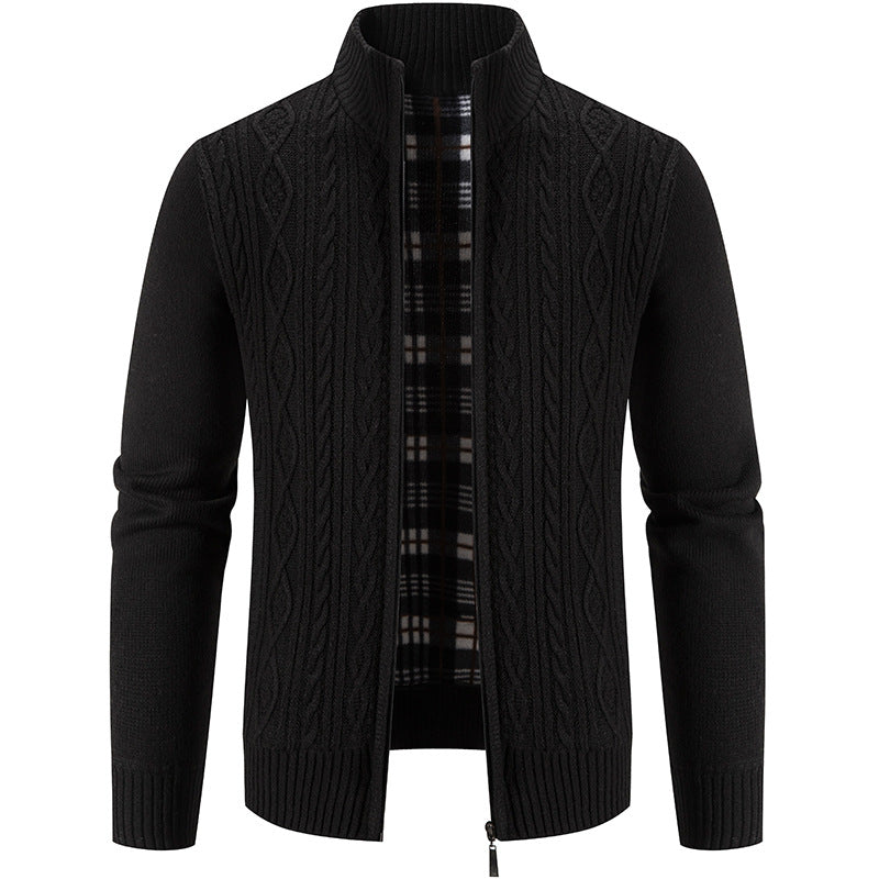 Cardigan pour homme avec col montant et motif texturé Berg-Feldt