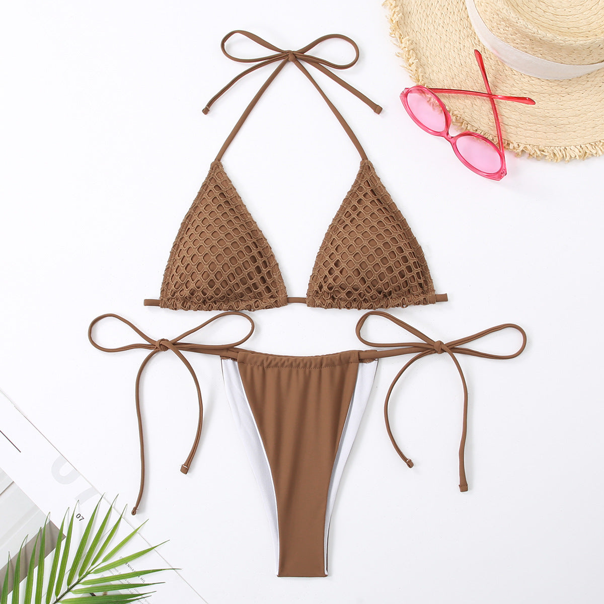 Ensemble de bikini triangle en maille crochetée Berg-Feldt pour femme