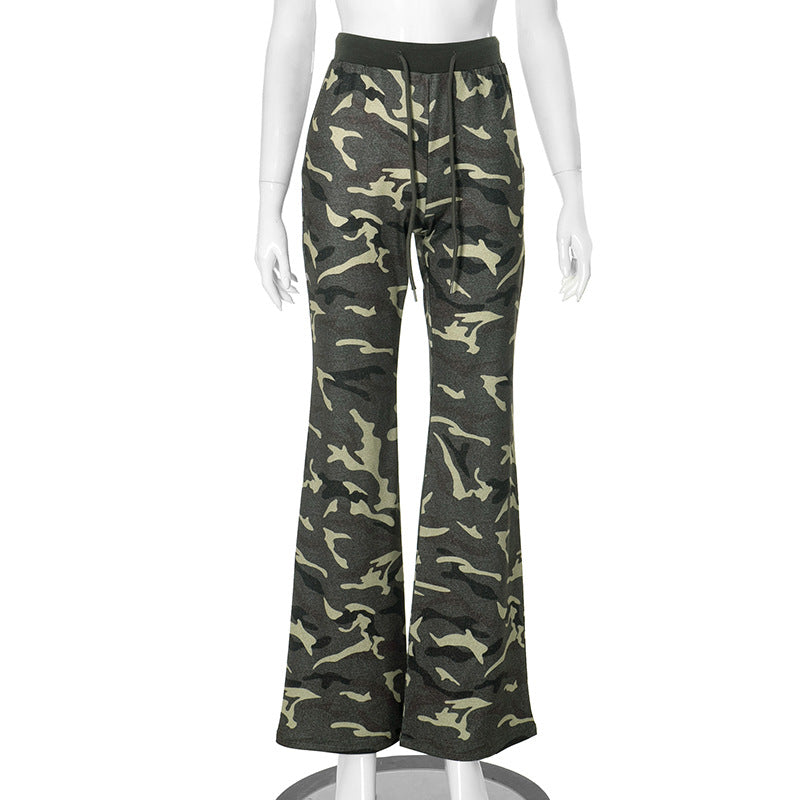 Pantalon de détente évasé camouflage Berg-Feldt pour femme