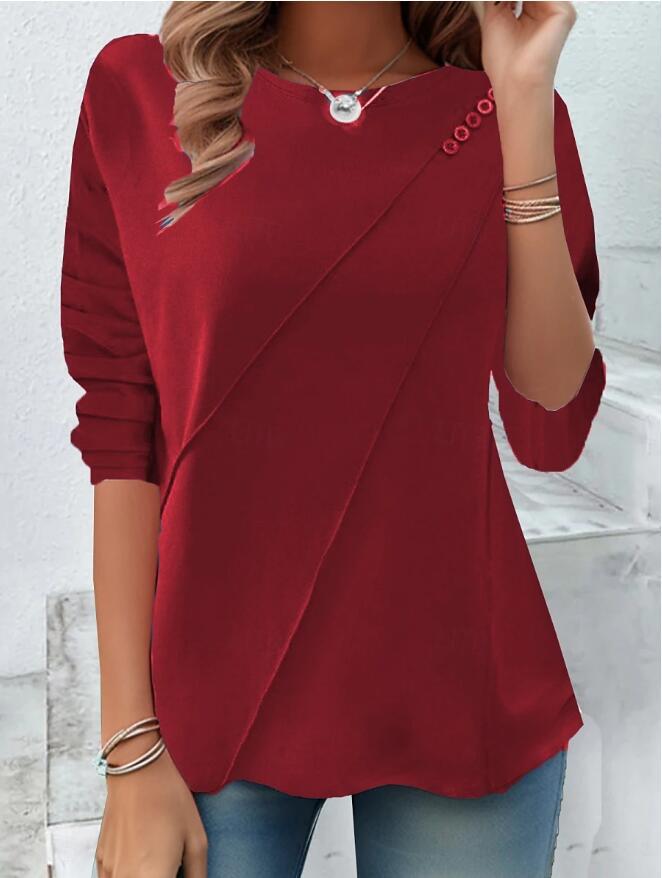 Haut asymétrique pour femme avec ourlet irrégulier et détails boutonnés Berg-Feldt
