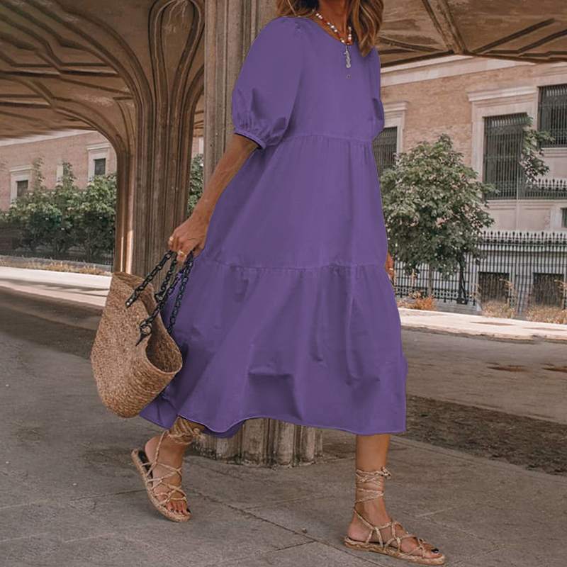 Robe longue pour femme : fluide, cintrée, à volants de berg-feldt