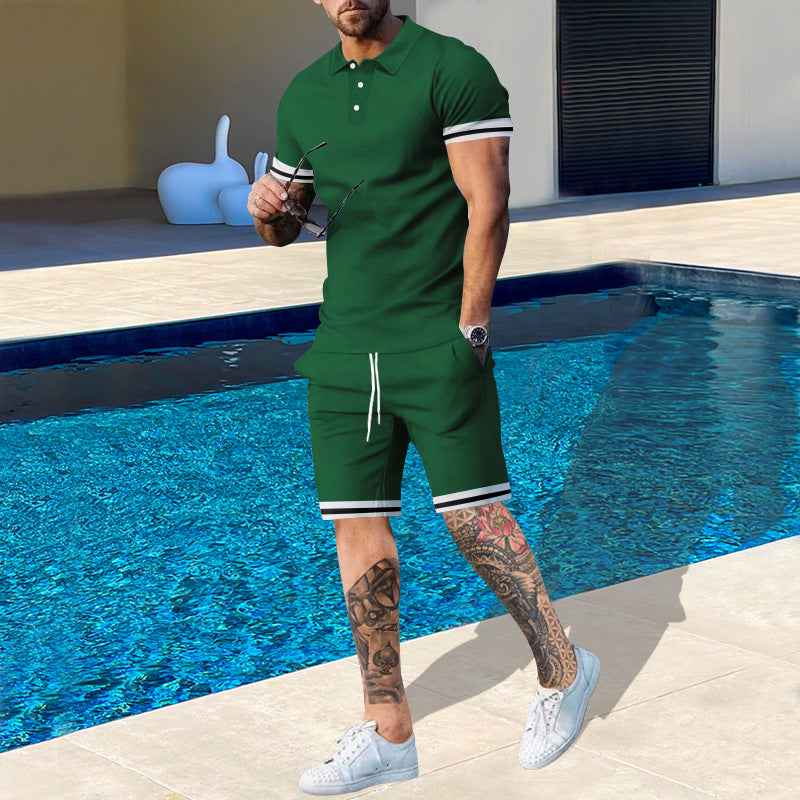 Herren Poloshirt und Shorts-Set mit sportlichen Akzenten Berg-Feldt