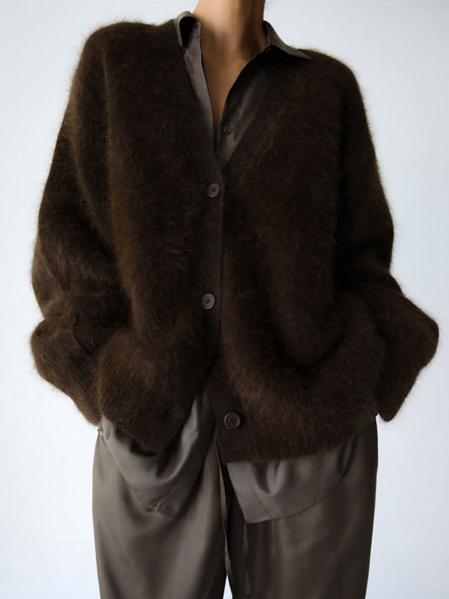 Cardigan long en tricot douillet à manches longues Berg-Feldt pour femmes