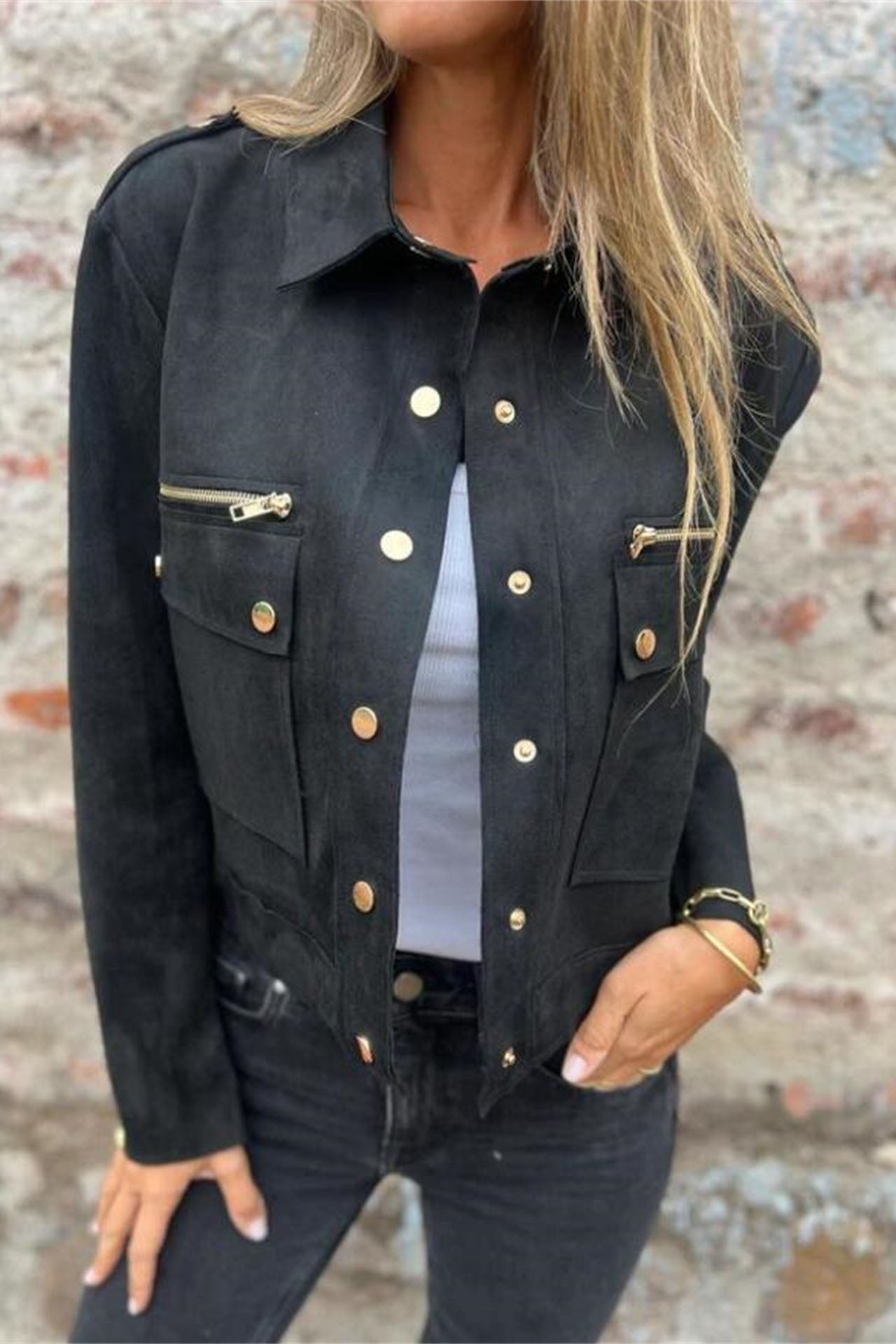Berg-Feldt | Metallreißverschluss Revers Langarmjacke