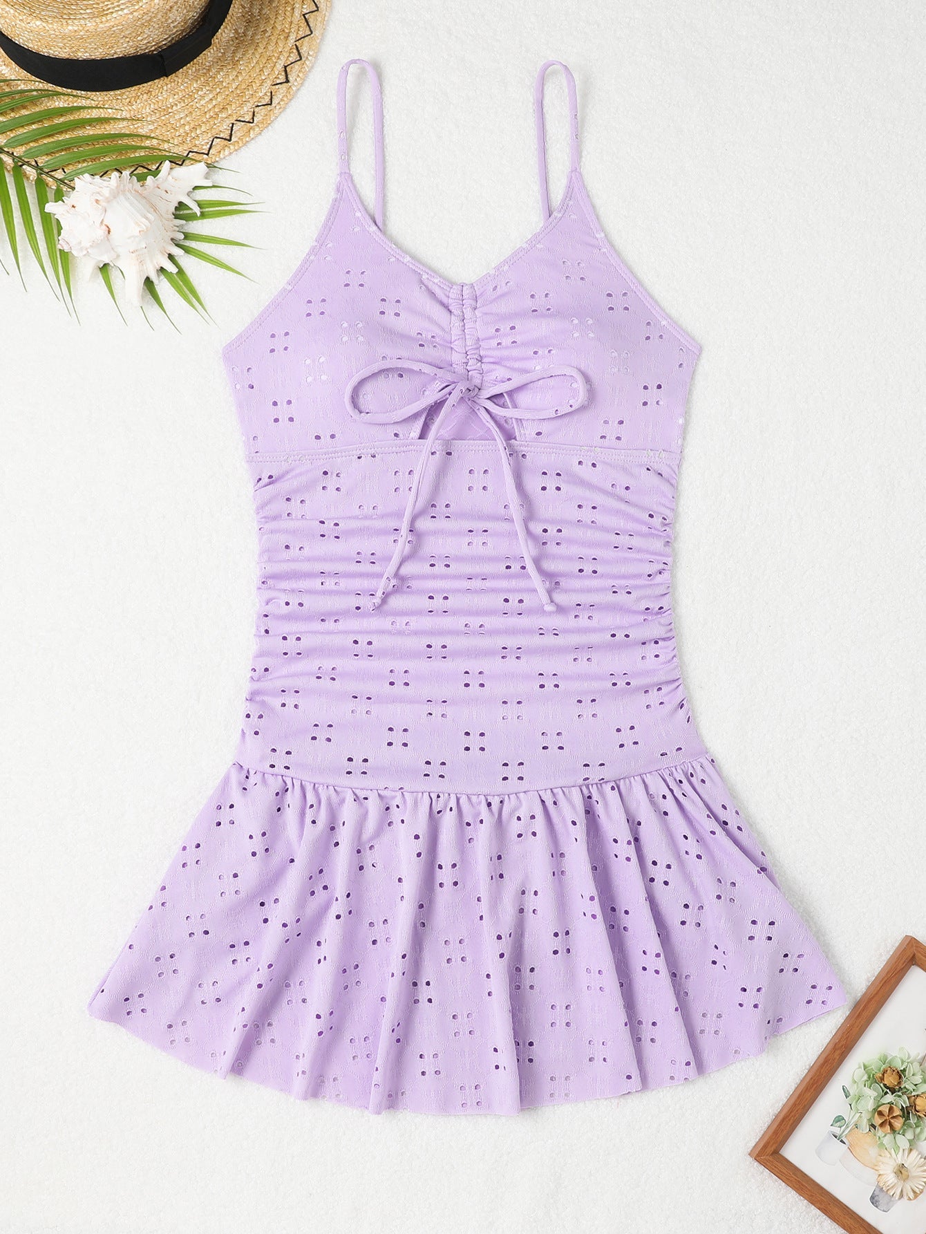 Maillot de bain élégant pour femme avec fronces et cordons de serrage ajustables, de berg-feldt