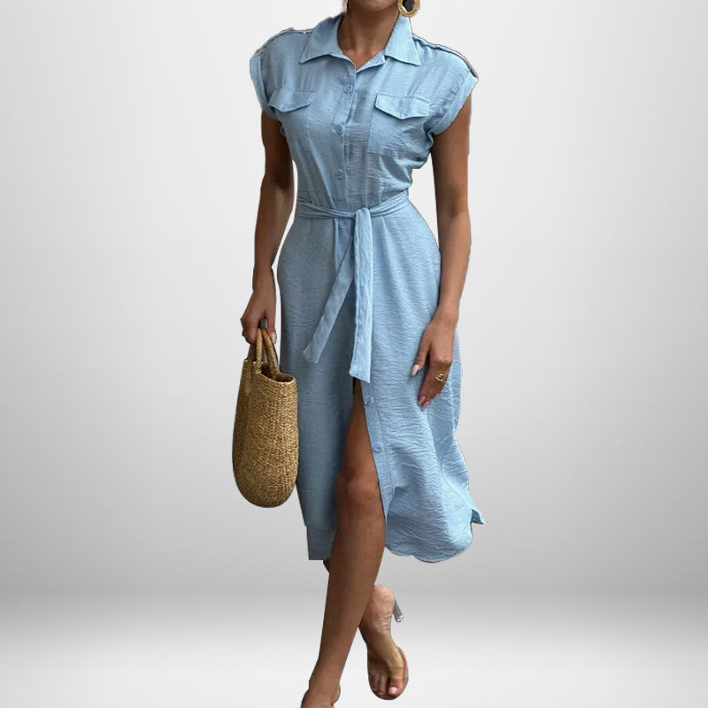 Baumwoll-Hemdkleid mit Gürtel von berg-feldt für Damen