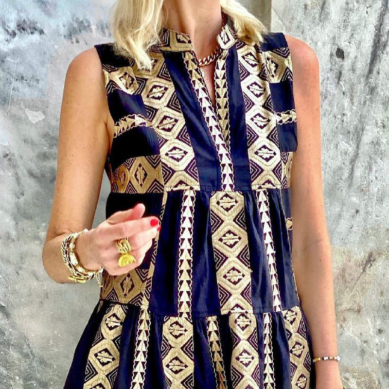 Robe élégante pour femme avec motif ethnique et col montant stylé de berg-feldt