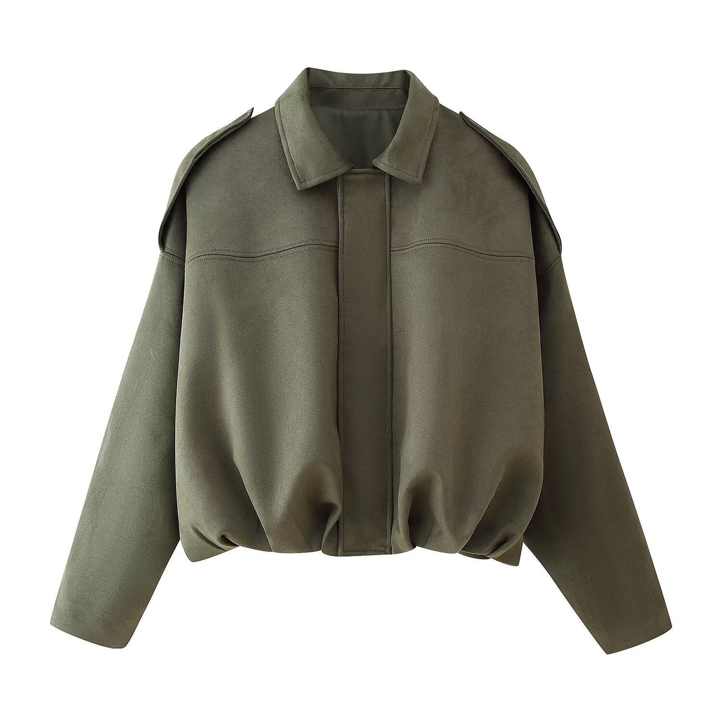 Strukturierte Schulter-Jacke aus Wildleder von berg-feldt für Damen