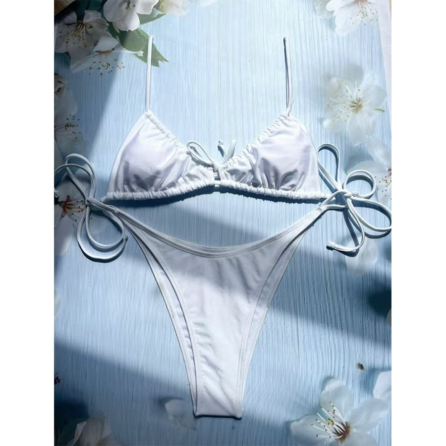 Ensemble bikini deux pièces à imprimé léopard et nœud à l'avant pour femme, Berg-feldt
