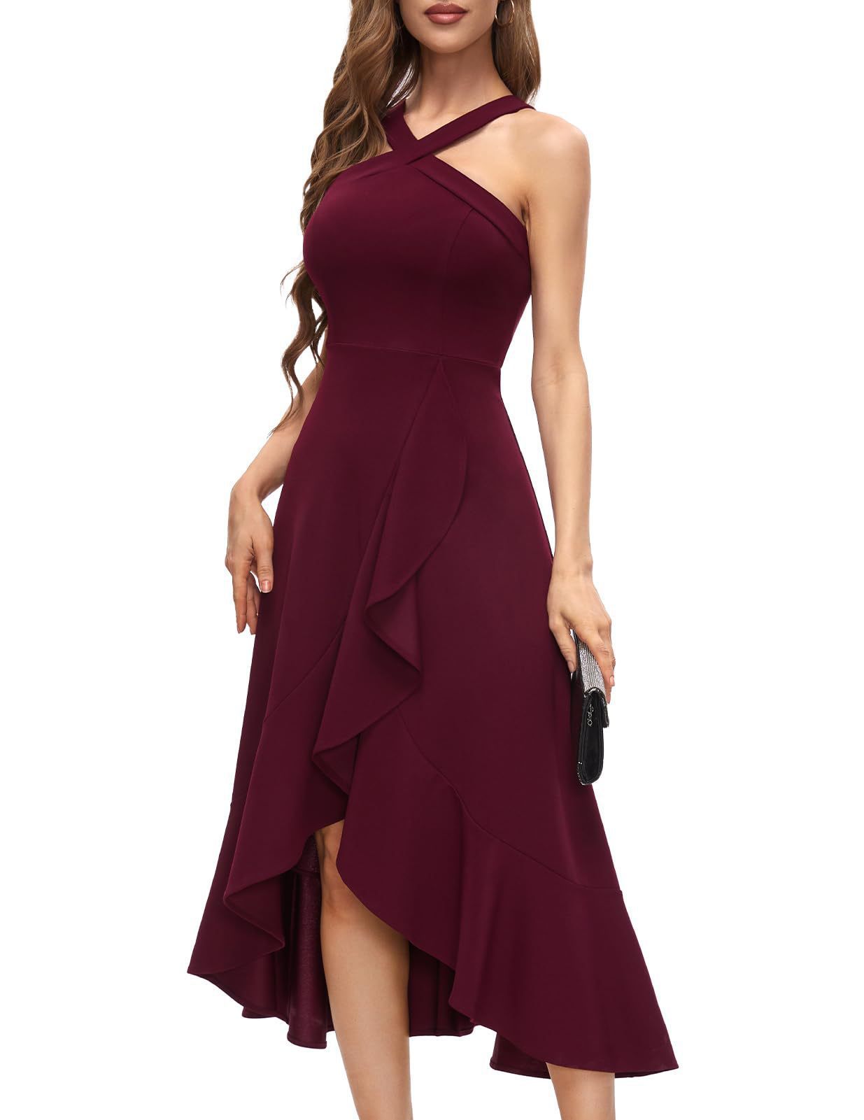 Robe de Soirée Longue Asymétrique Femme avec Drapé Berg-Feldt