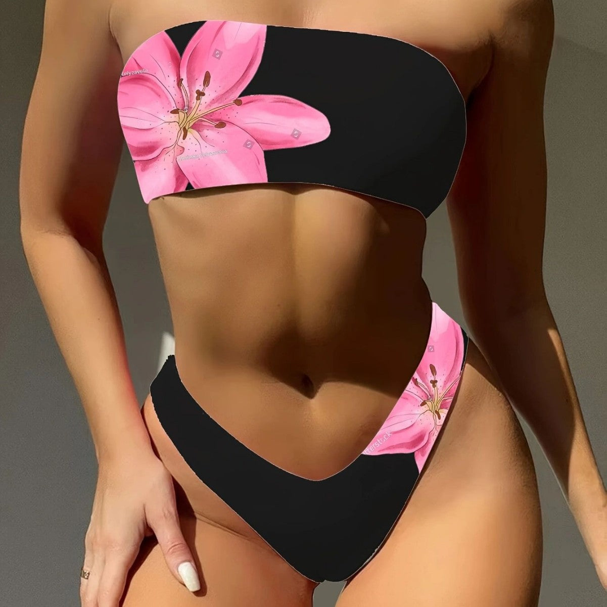 Haut de maillot de bain bandeau fleuri sportif pour femme de berg-feldt