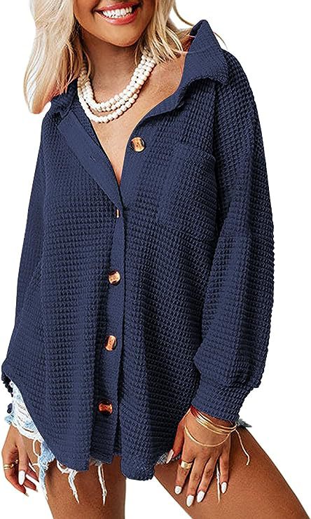Chemise-veste gaufrée décontractée boutonnée pour femme, coloris Berg-Feldt