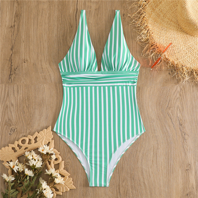 Maillot de bain rayé échancré berg-feldt pour femme