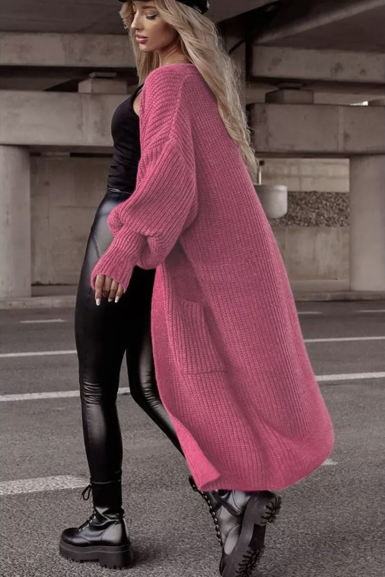 Gilet en grosse maille pour femme, style décontracté et ample, avec de grandes poches Berg-Feldt