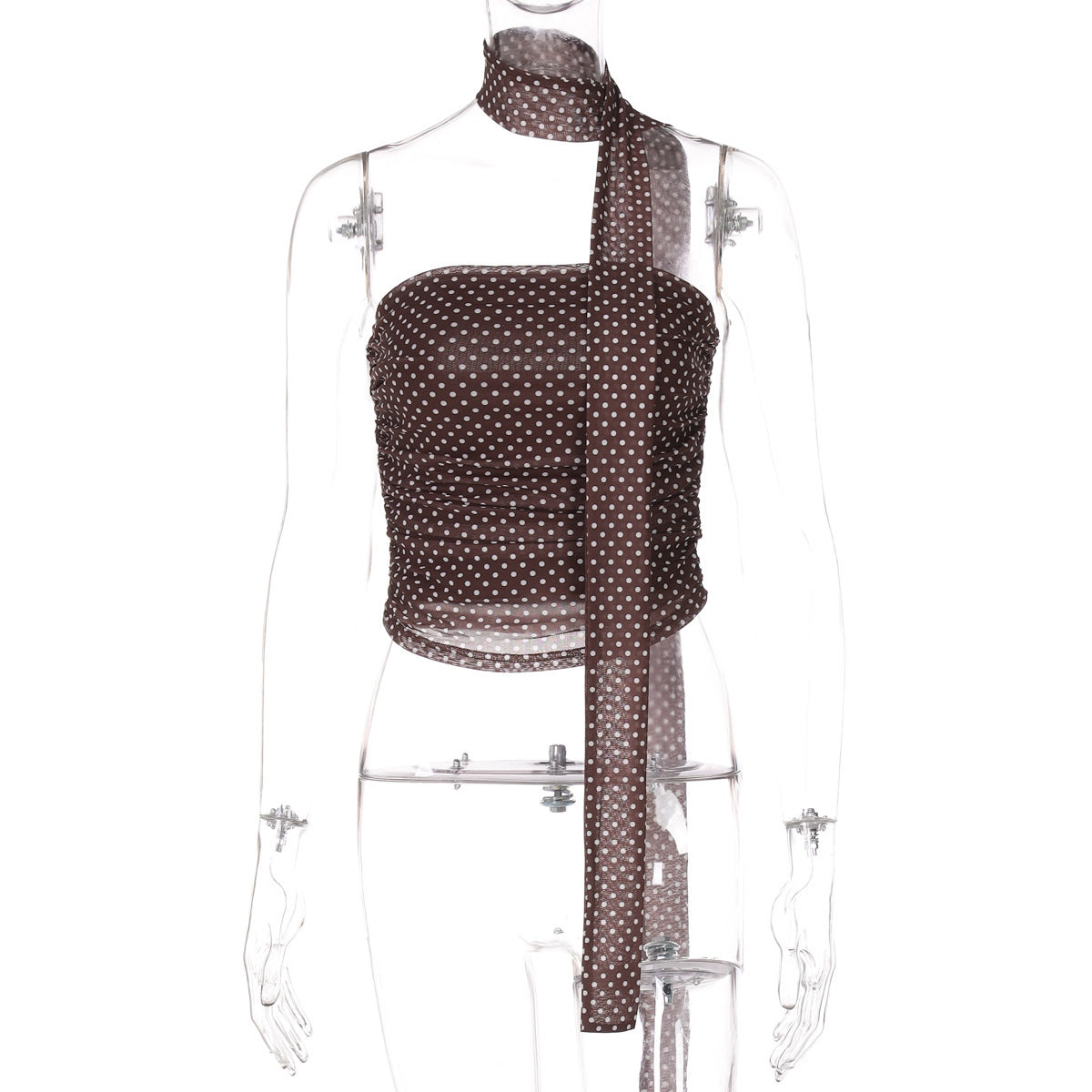 Berg-Feldt Haut bandeau à pois pour femme, avec liens à nouer et matière élastique