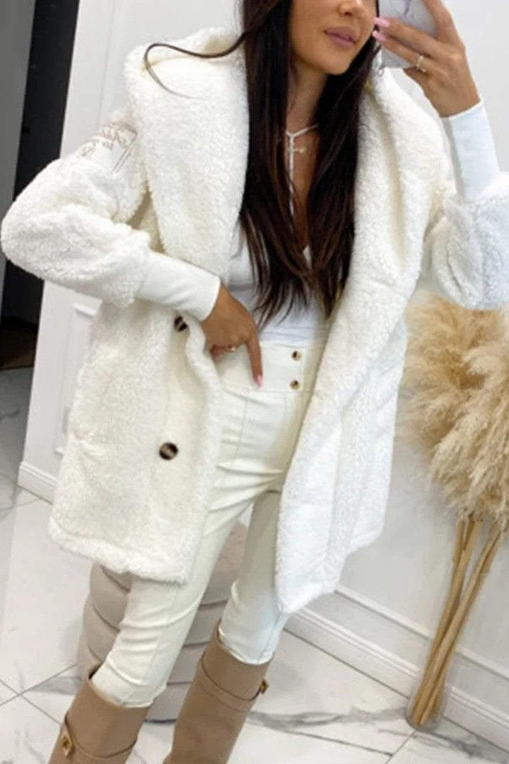 Veste Berg-Feldt Sherpa pour femme avec col oversize