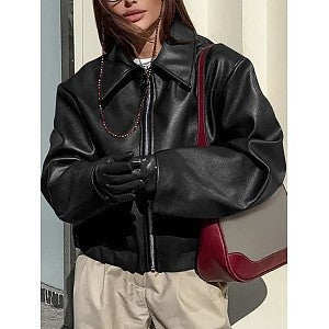 Veste en similicuir pour femme avec coupe oversize et col classique Berg-Feldt