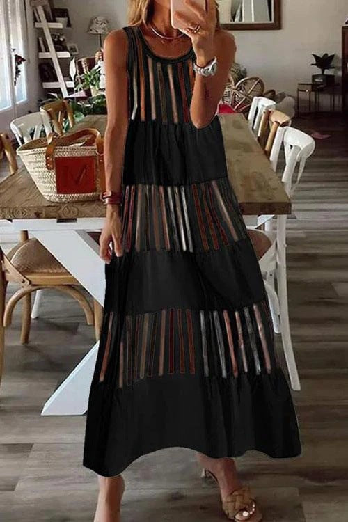 Maxi-Kleid für Damen mit Streifen und Cut-Outs von berg-feldt