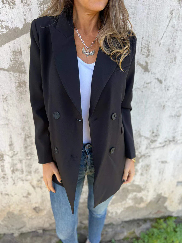 Blazer croisé élégant pour femme, coupe intemporelle, avec de légers coussinets d'épaule Berg-Feldt