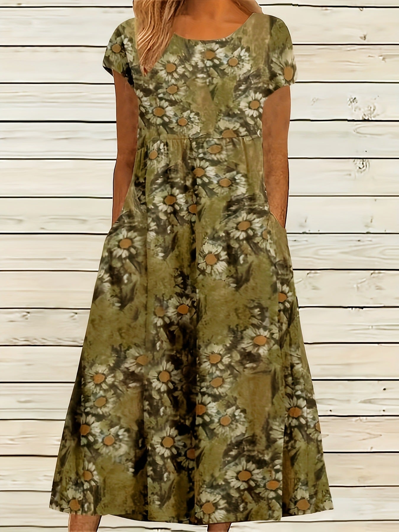 Longue robe fleurie pour femme avec poches latérales de berg-feldt