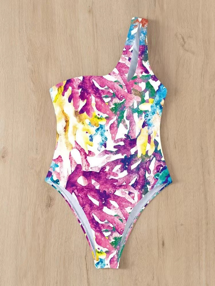 Maillot de bain femme Berg-Feldt à imprimé graphique et design asymétrique à une épaule
