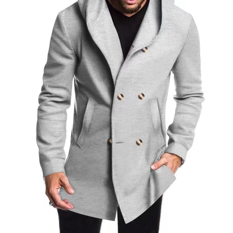 Manteau de ville à capuche croisé Berg-Feldt pour hommes