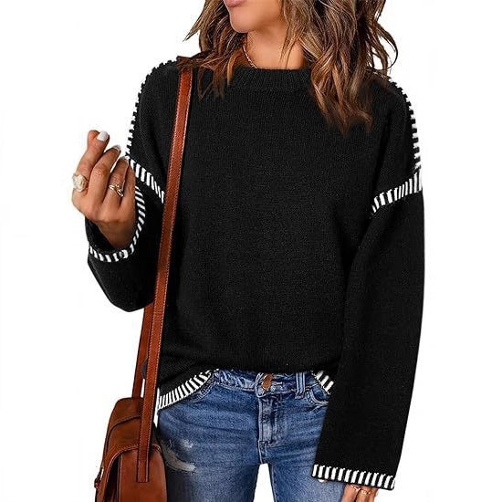 Pull marin femme en maille texturée avec détails rayés Berg-Feldt