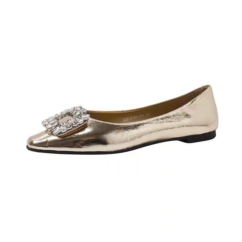 Ballerines élégantes à bout pointu et boucle strass de berg-feldt