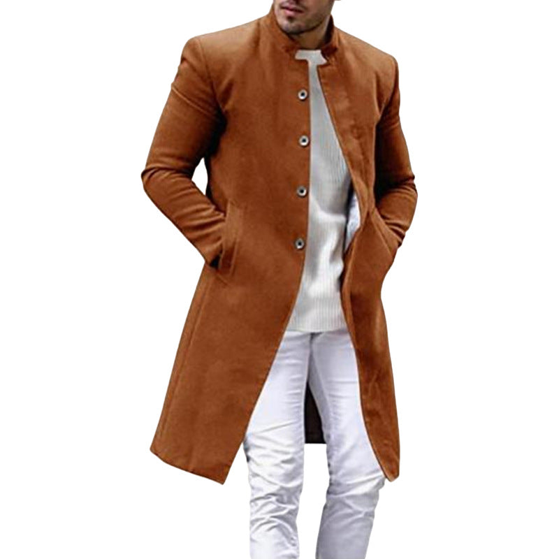 Manteau long élégant pour homme, coupe ajustée, avec col montant Berg-Feldt