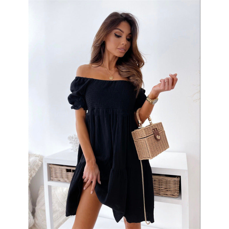 Mini-robe cache-cœur pour femme avec col Bardot berg-feldt