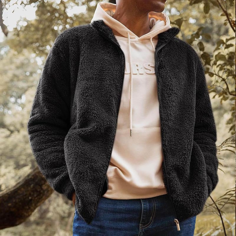Herren Fleecejacke mit hohem Kragen und praktischen Taschen Berg-Feldt