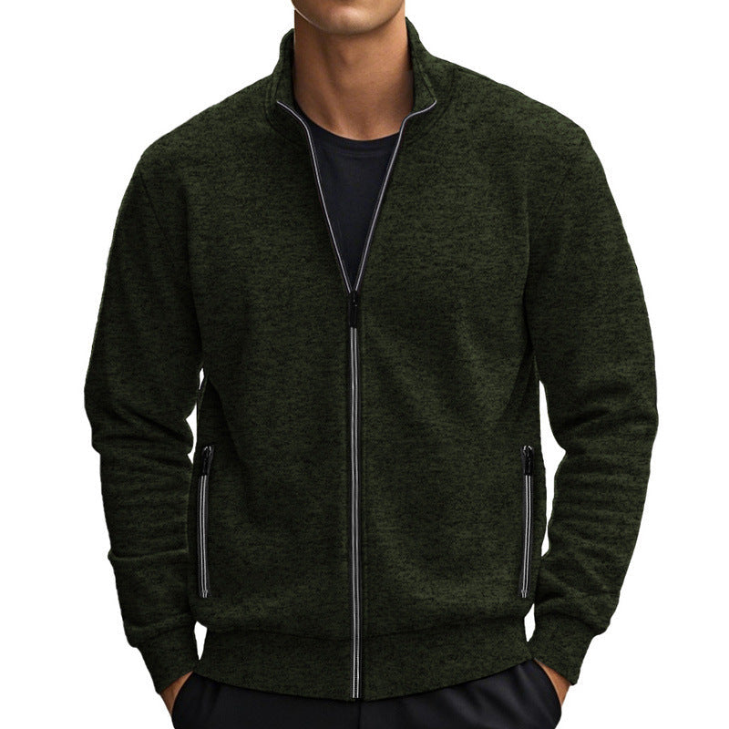 Herren Fleecejacke mit modernem Stehkragen und praktischen Taschen Berg-Feldt