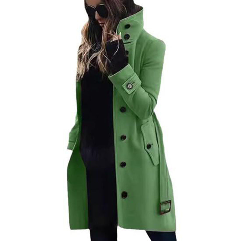 Damen Eleganter Hochkragen-Mantel mit praktischen Taschen Berg-Feldt