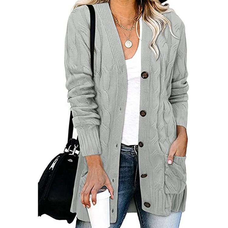 Cardigan en maille torsadée pour femme avec poches pratiques Berg-Feldt