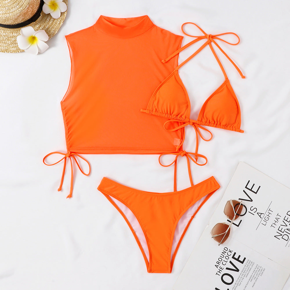 Haut de maillot de bain style licou à lacets latéraux de berg-feldt