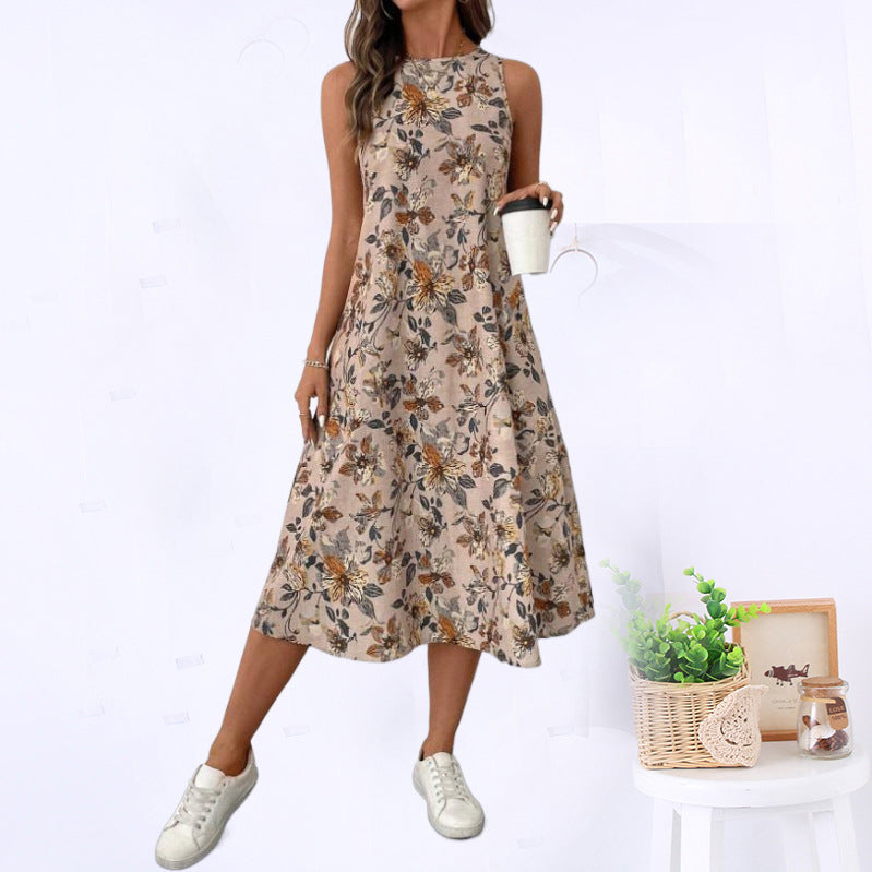Robe midi à motif floral et poches latérales, par berg-feldt pour femme
