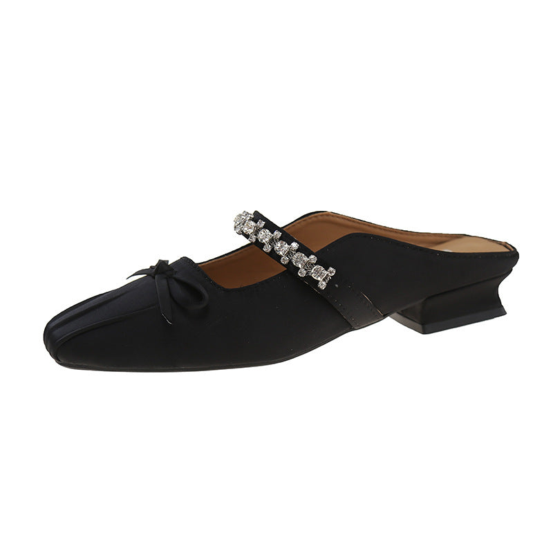 Mules femme Berg-Feldt à bride, strass et nœud