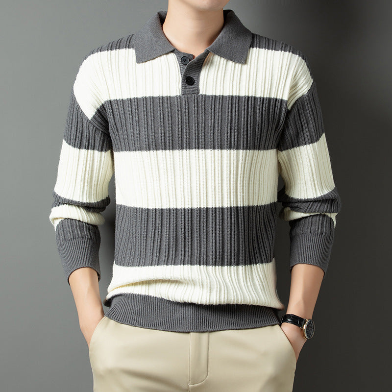 Herren Pullover aus strukturiertem Rippenstrick mit Polokragen Berg-Feldt
