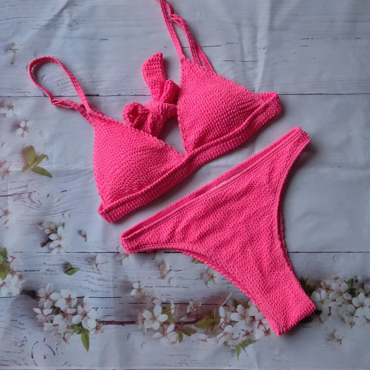 Ensemble de bikini Berg-Feldt pour femmes : Haut triangle tressé avec bretelles réglables