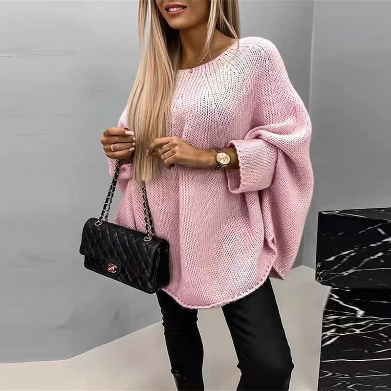 Poncho tricoté ample pour femme avec manches chauve-souris Berg-Feldt