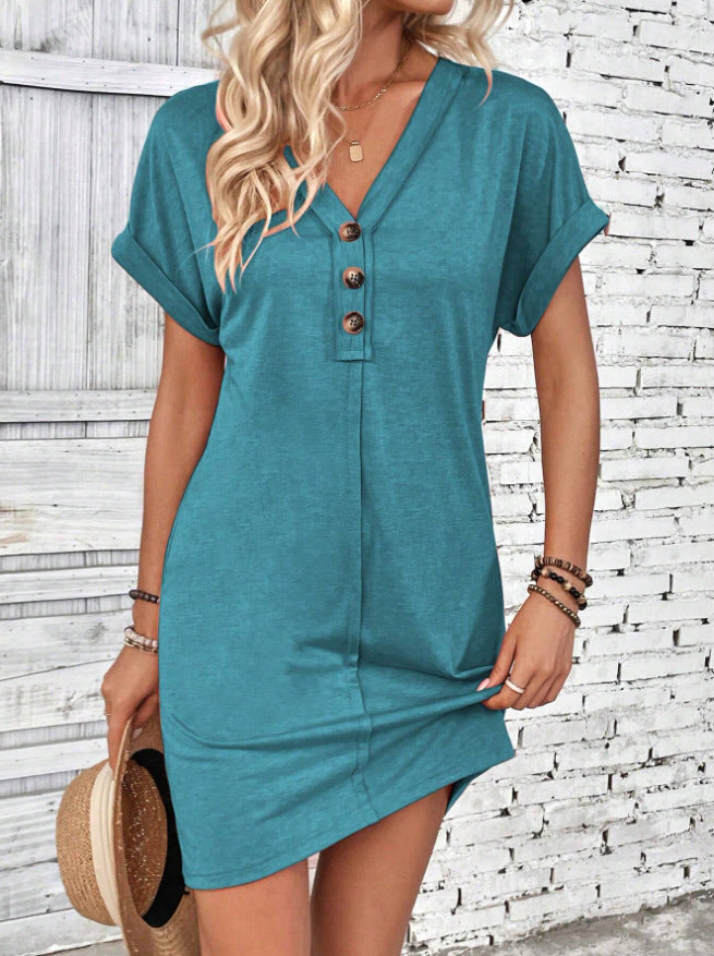 Robe chemise décontractée pour femme avec patte de boutonnage et manches retroussées de berg-feldt