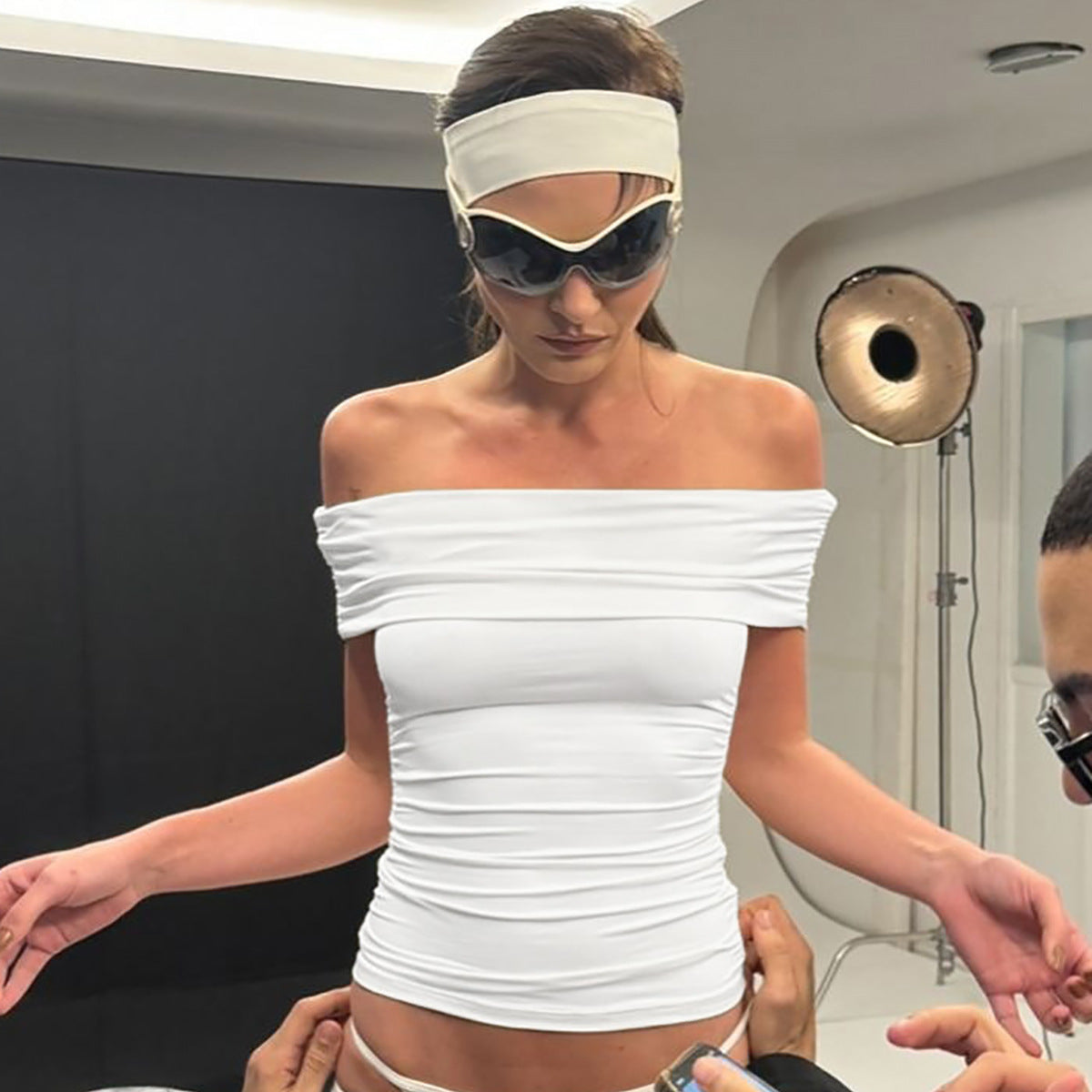 Gerafftes Damen-Oberteil mit Off-Shoulder-Ausschnitt von berg-feldt