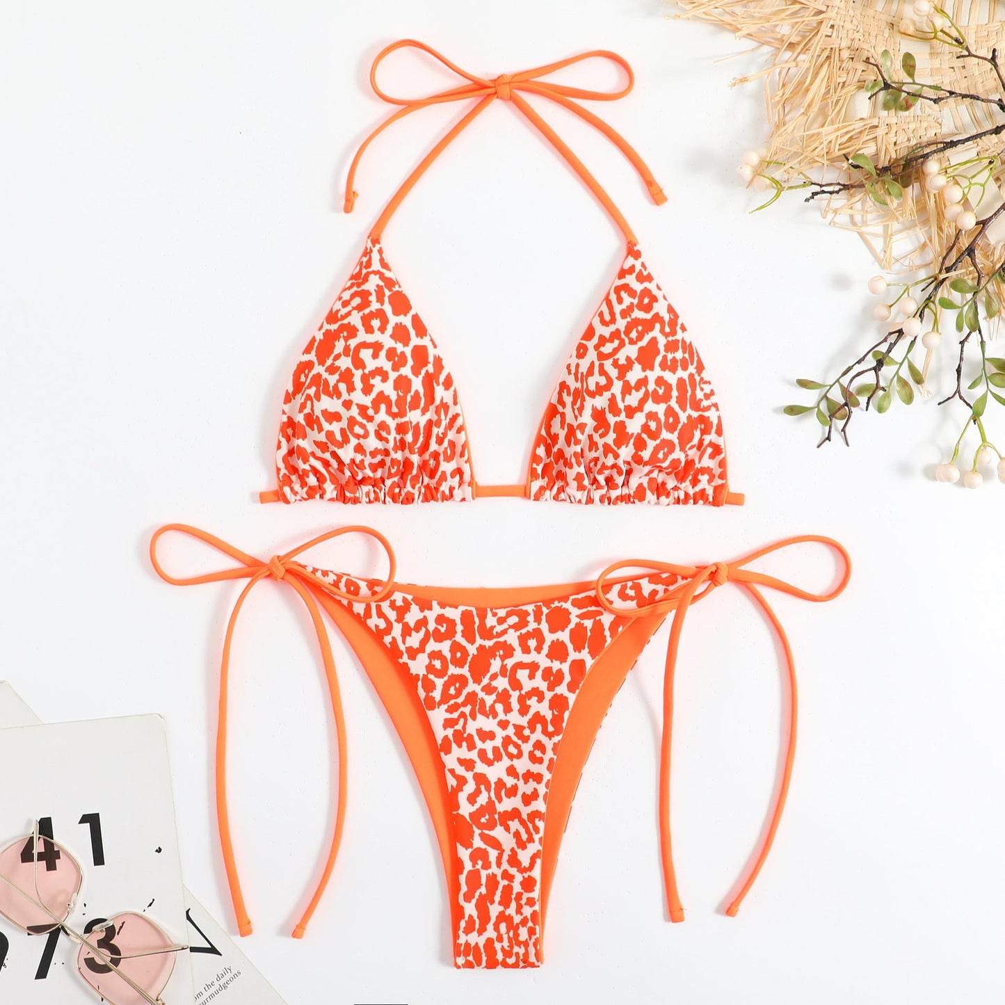 Ensemble bikini imprimé animal pour femme avec bretelles réglables de berg-feldt