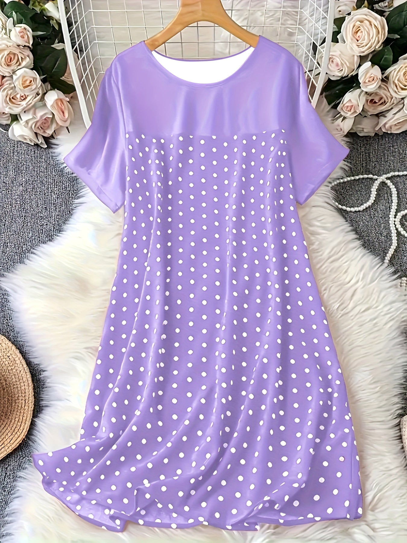 Robe décontractée légère pour femme à pois et manches fluides de berg-feldt