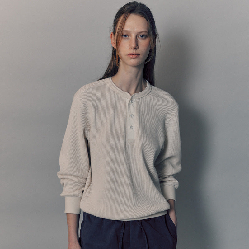 Hochwertiges Damen-Langarmshirt mit einzigartiger Knopfleiste und Rippstrick von berg-feldt